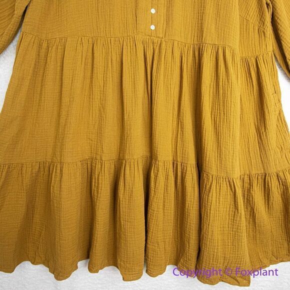 NEW Madewell Lightspun Colette Mini Dress, color:‎ gold. plus size 18W - Picture 7 of 16